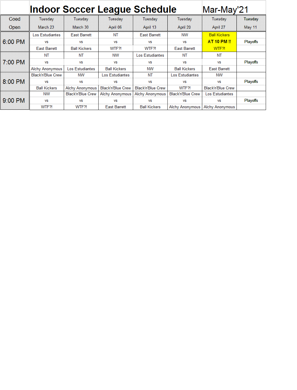 off the wall indoor soccer